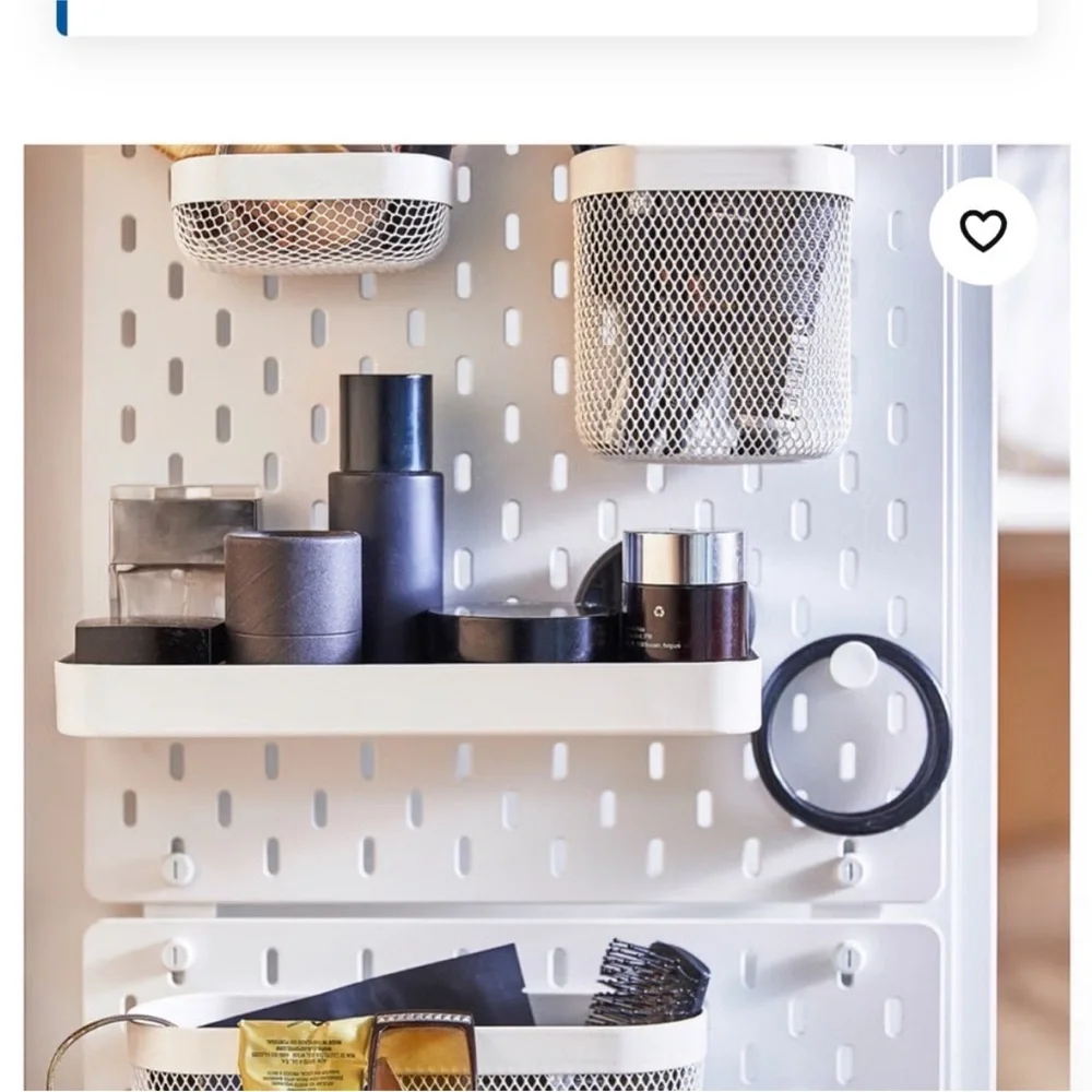 NEW IKEA Skadis White Containers (3) 203.207.98 & White Tray 003.207.99 Pegboard