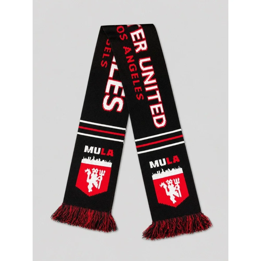 Ruffneck Scarves Manchester United Los Angeles MULA Fans Knit Scarf Black Red