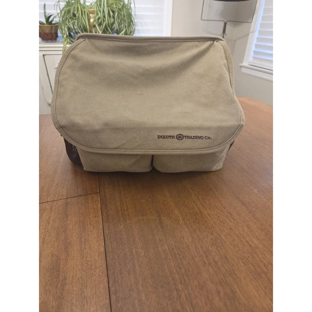 Duluth Trading‎ Co Canvas Laptop Shoulder Tote Messenger Organizer Bag Tan