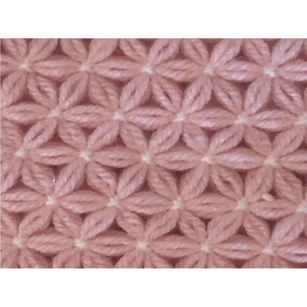 6 Vintage Handmade Crochet Placemats Pink Daisy Jasmine Stitch Excellent 18