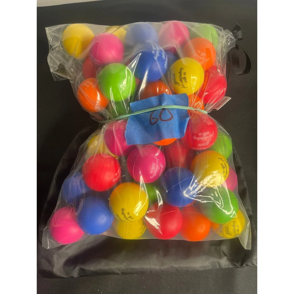 60pc Thank You For Celebrating With Us Stress‎ Ball Bulk Party Favors Multicolor