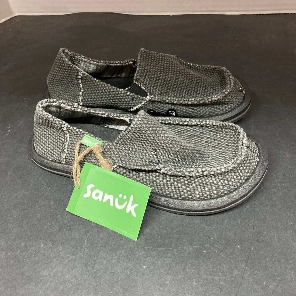 Sanuk Unisex Boys Girls Size 13 Vagabond Loafer Youth Grey