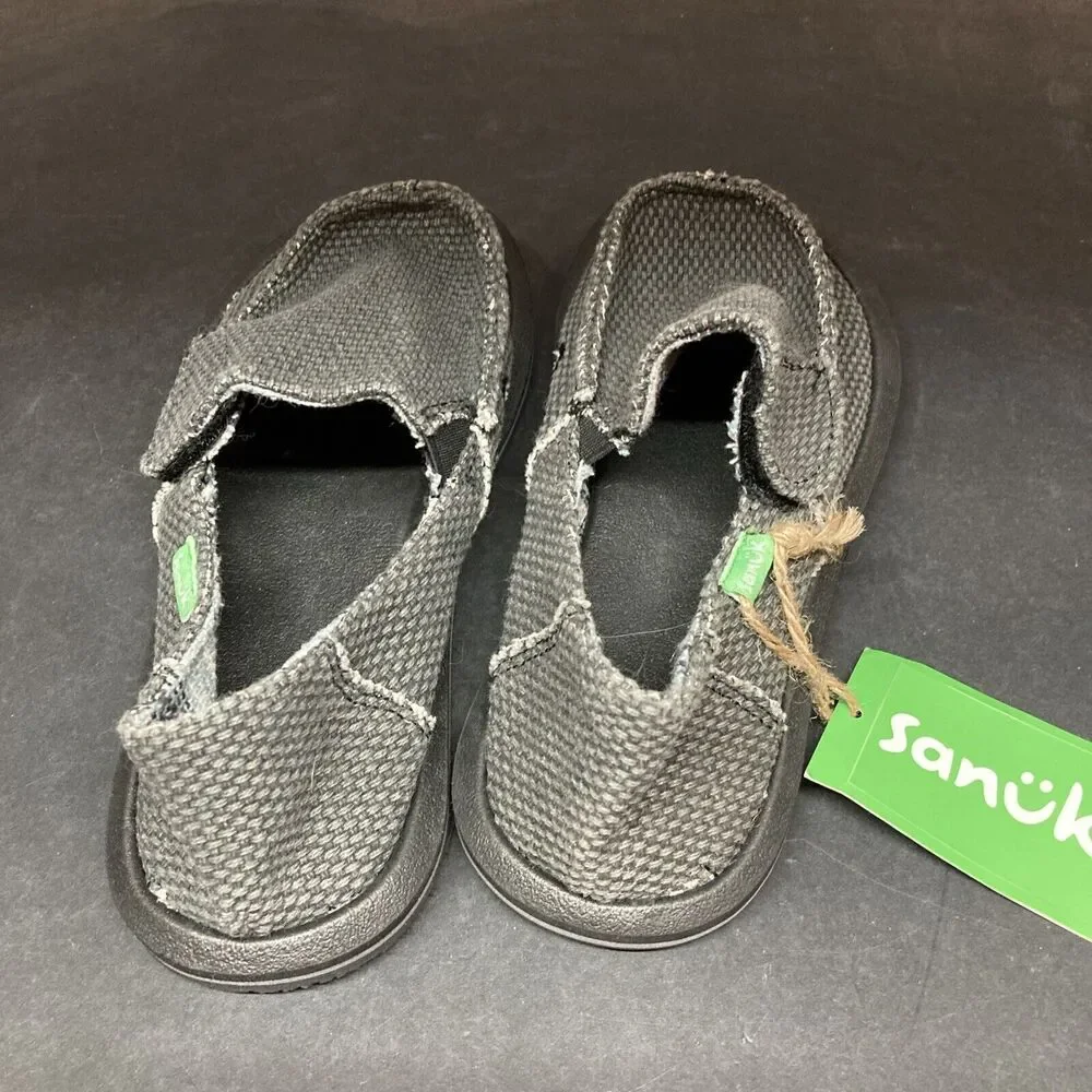 Sanuk Unisex Boys Girls Size 13 Vagabond Loafer Youth Grey