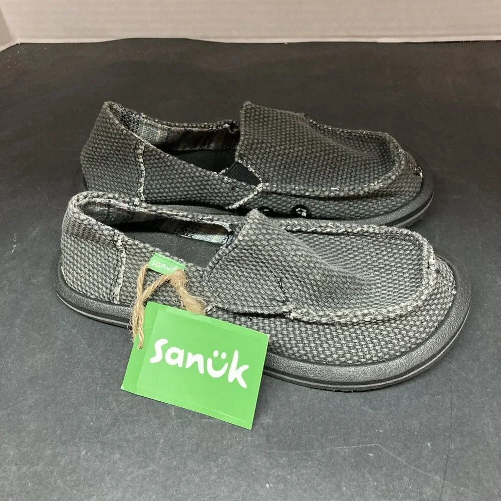 Sanuk Unisex Boys Girls Size 13 Vagabond Loafer Youth Grey