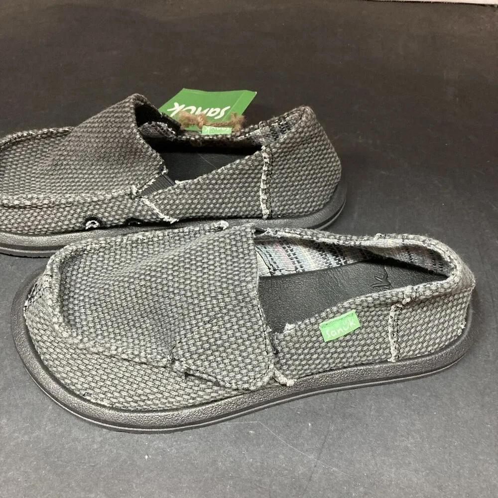 Sanuk Unisex Boys Girls Size 13 Vagabond Loafer Youth Grey