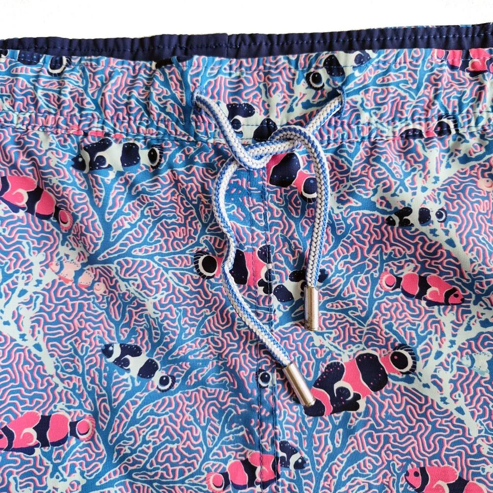PETER MILLAR Men’s Colorful Clownfish Printed Swim Trunks Sz XL