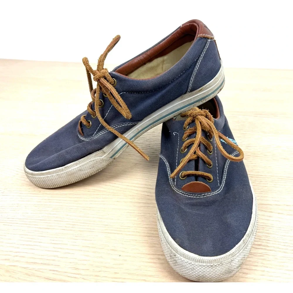 Polo Ralph Lauren‎ Vaughn Blue Canvas Casual Sneakers Shoes Mens Size 9D