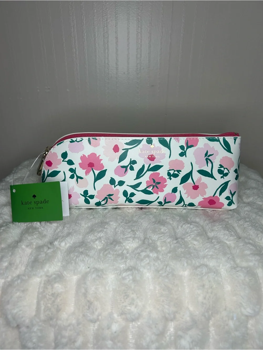 Kate Spade Peony Floral Pencil Pouch w/ Accessories