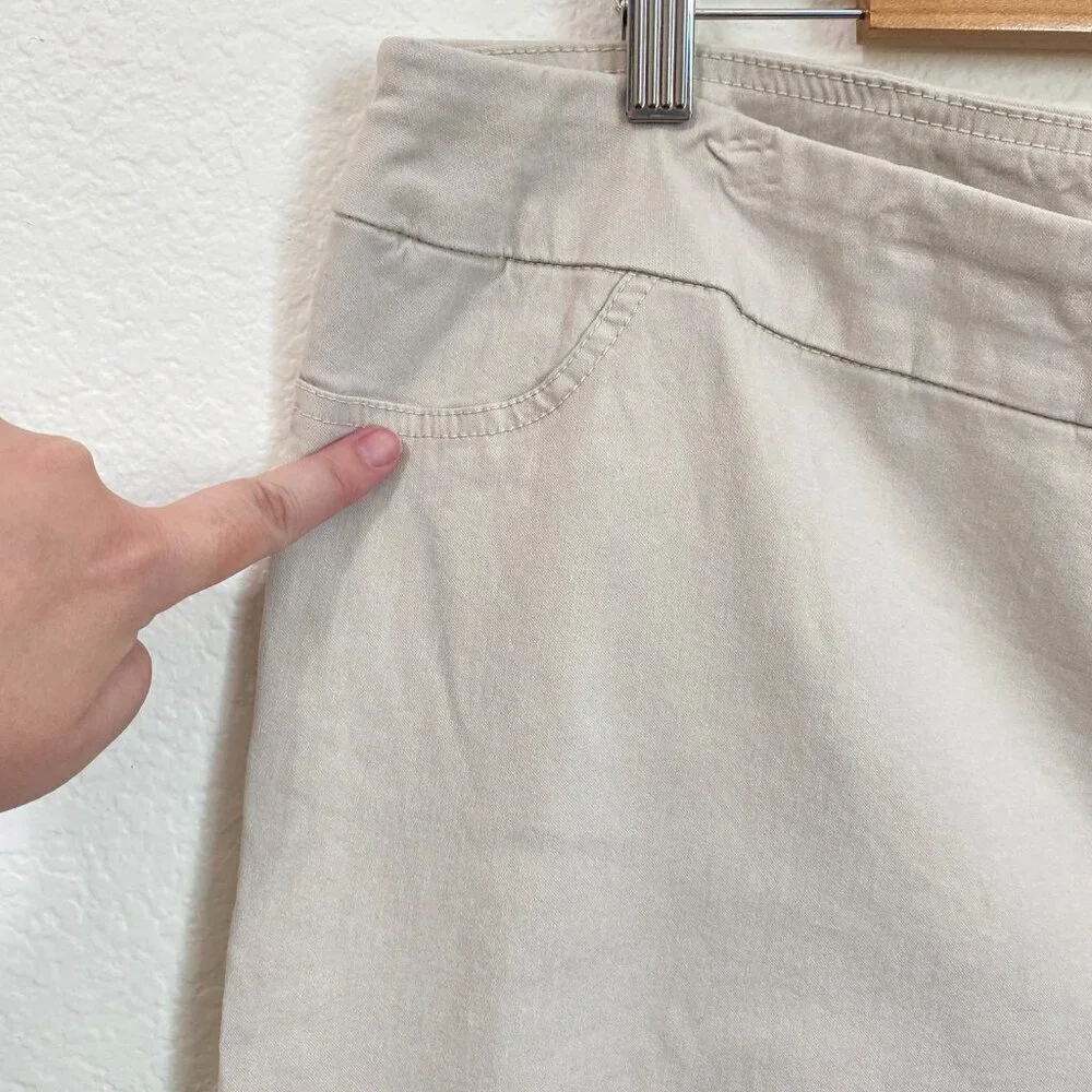 Soft Surroundings Khaki Tan Elastic Pull On Capris 2X