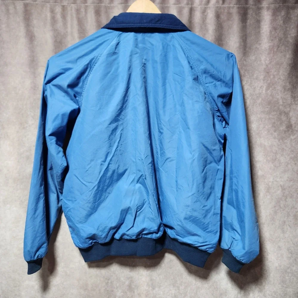 vtg Men's LL BEAN Warm Up Bomber Jacket 3 season Lined Blue windbreaker‎ L Tall