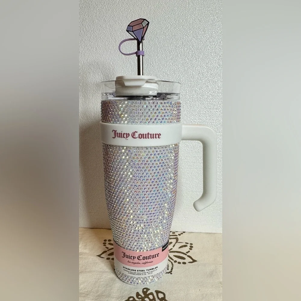 Juicy Couture Glitter bling tumbler with Handle