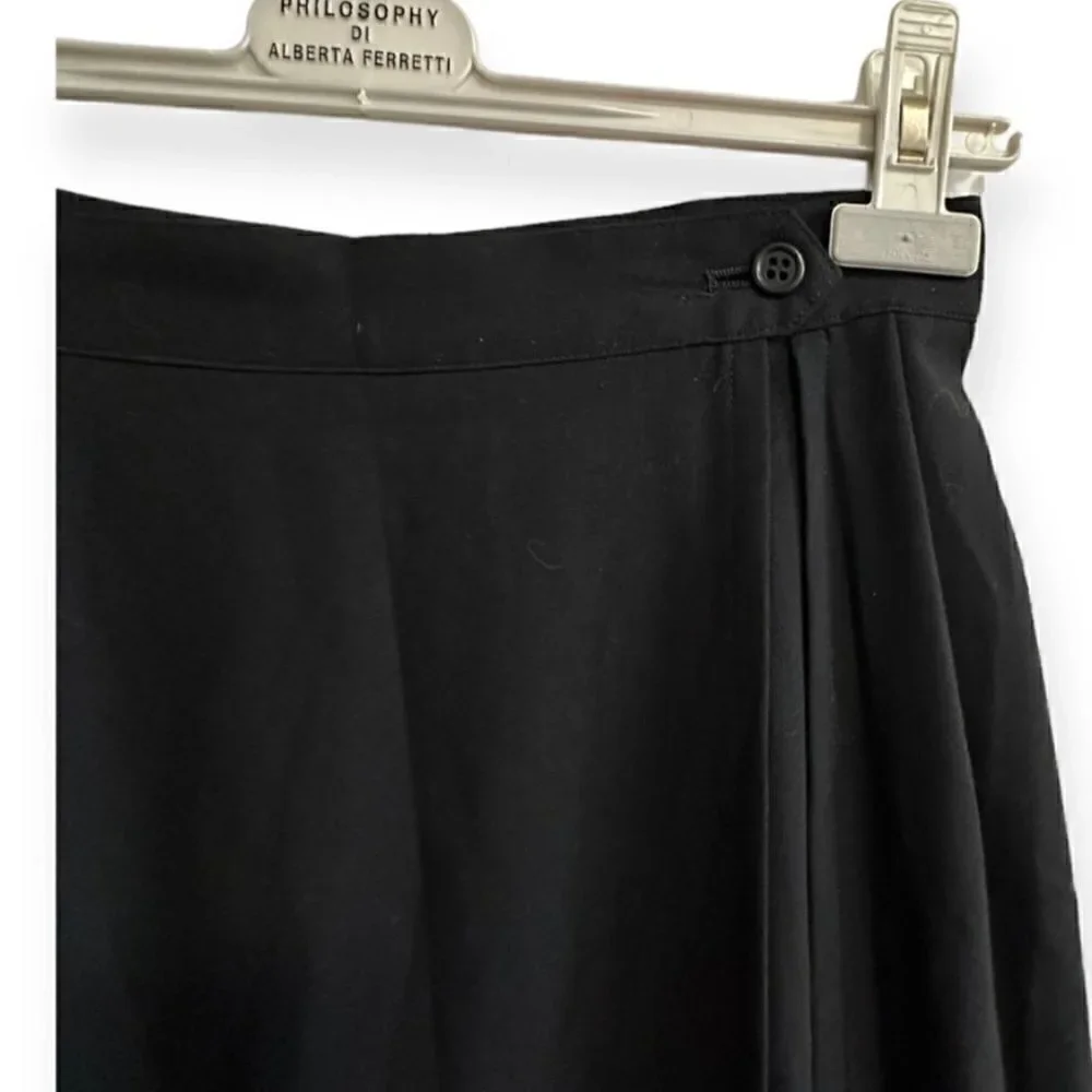 Vintage Atsuro Tayama Black Wrap Midi Skirt,‎ 90s, Size US8/Euro L