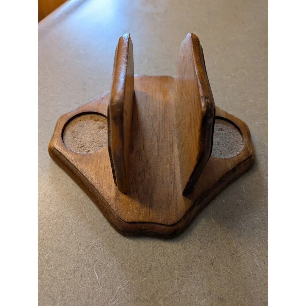 Vintage Wood Napkin Holder with Gemco Salt & Pepper Shakers MCM Cottagecore