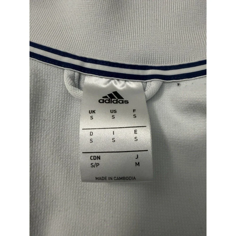 Adidas Real Madrid Track Jacket Men Sz S White Full Zip 2016-17 Soccer Warm Up
