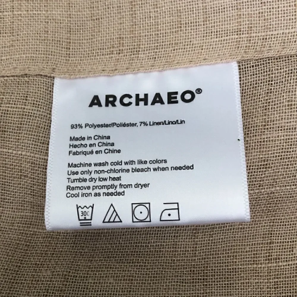 Archaeo Slub Textured Linen Blend Sheer Grommet Top Curtain Panel Pair
