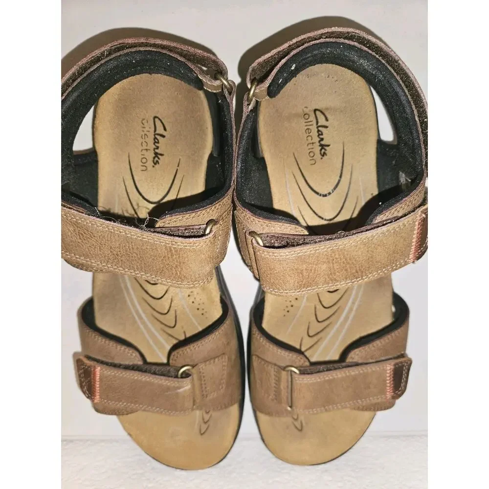 Clarks Collection Mens Size 13 Leather Hapsford Creek Sandals