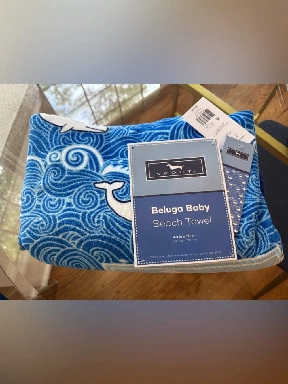 NWT Scout beach towel baby beluga blue