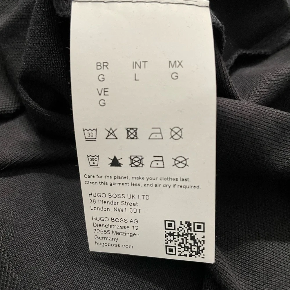Boss men’s Black Polo Shirt Classic Design short sleeve size large 100% cotton