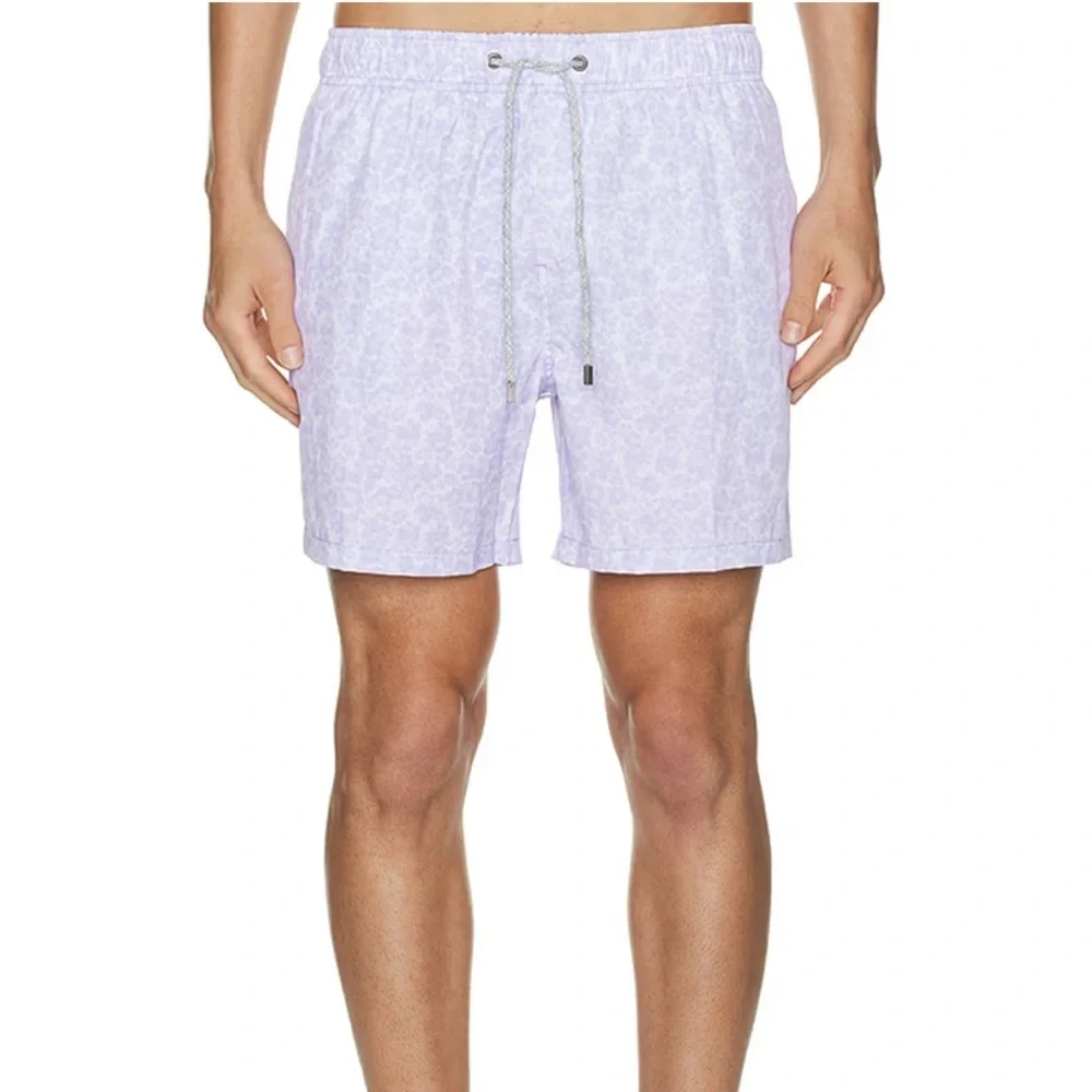 Vintage Summer Lilac Floral 4 Way Stretch Volleys Swim Shorts Size L NWT
