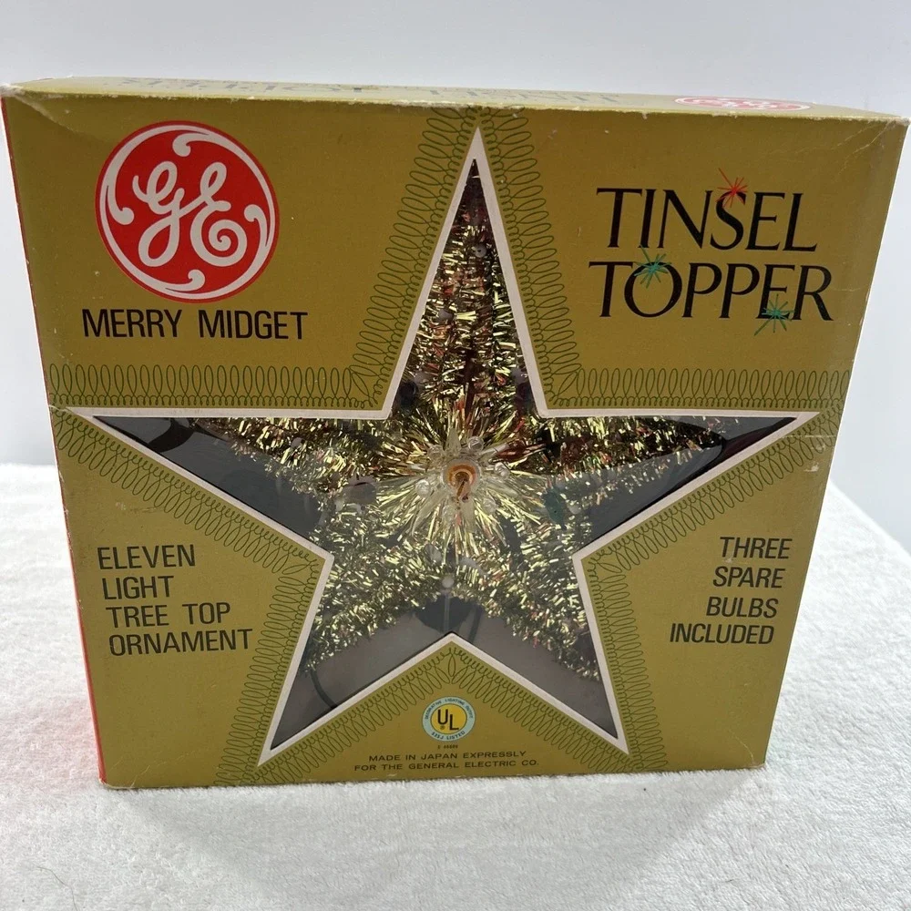 Vintage Christmas Decor Star Tree Top Light Up Topper Works Multi Lights Retro