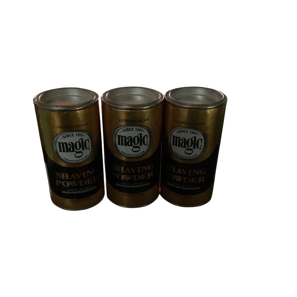 Lot of 3 SoftSheen-Carson Magic Shaving Powder Gold Regular Strength 4.5oz 127g‎