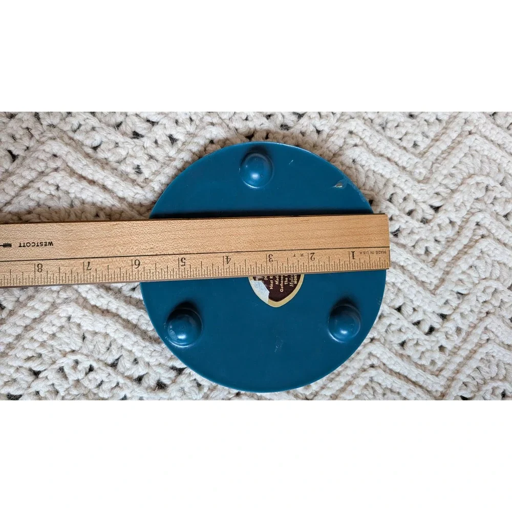 Vintage Hyler Enterprises Abalone Shell Resin Trivet Hot Plate Monterey CA Teal