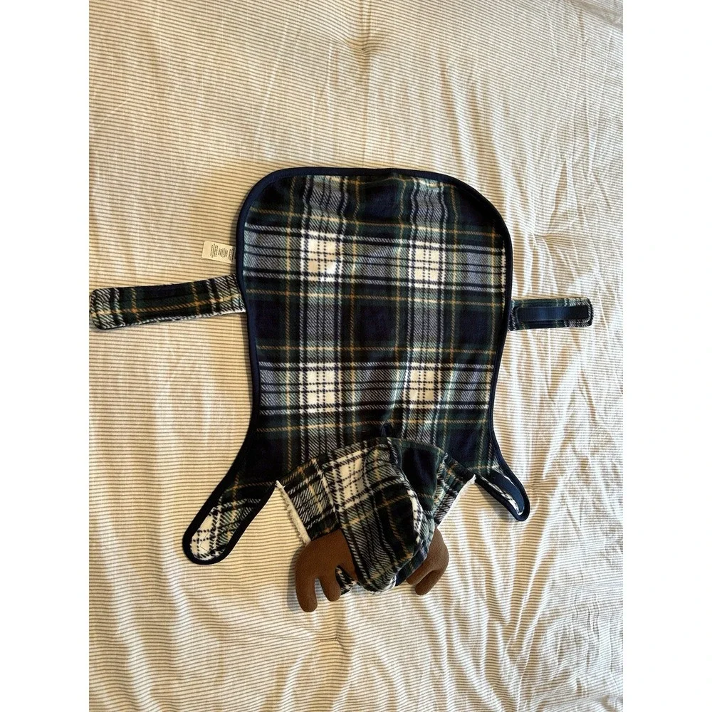 The Children's Place‎ Dog Plaid Moose Pajamas Size Medium Micro Fleece Green