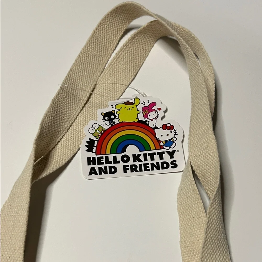 Hello Kitty Natural Canvas Tote Bag -Good Vibes NWT