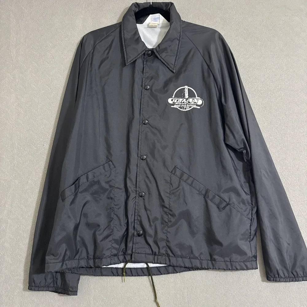 Vtg Lined Windbreaker Jacket L USA Front Logo‎ 
