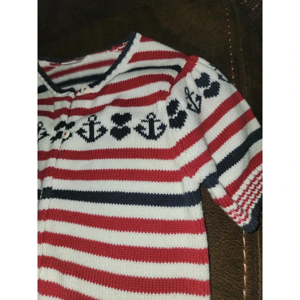 Gymboree bon voyage anchor short sleeve sweater size 8