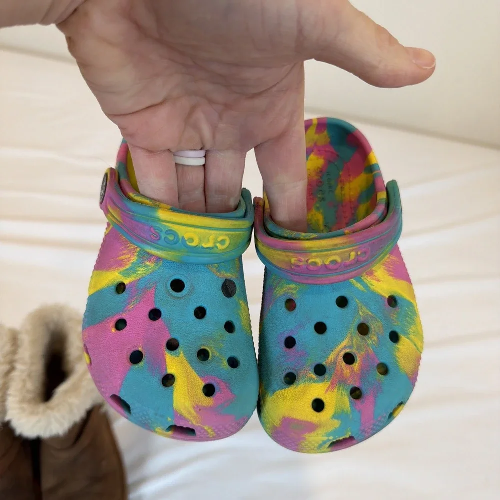 Crocs Tie Dye‎ Place Boots And Cat & Jack Boots Girls Size 9 Shoes Lot Of 3