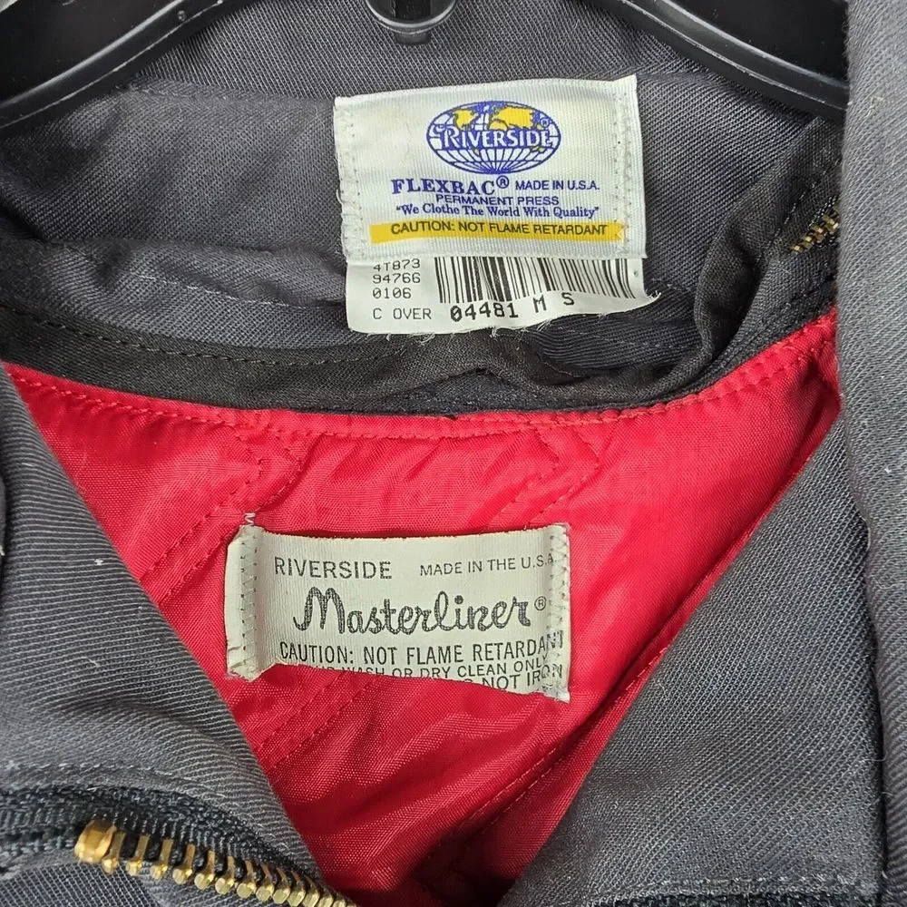 Rare 60s‎ Vintage Masterliner Black & Red Harley-David Zip Out Liner Coat Medium