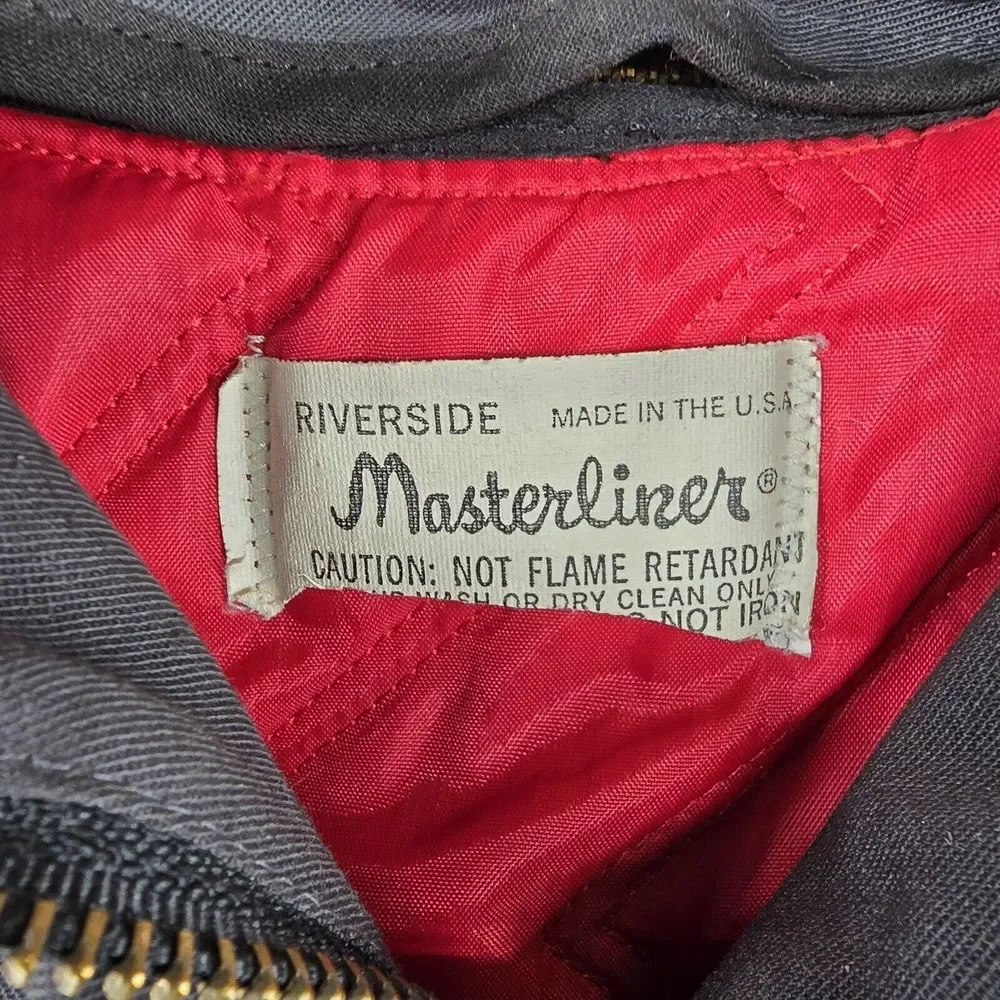 Rare 60s‎ Vintage Masterliner Black & Red Harley-David Zip Out Liner Coat Medium