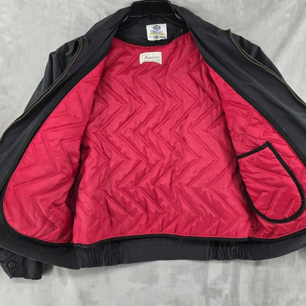 Rare 60s‎ Vintage Masterliner Black & Red Harley-David Zip Out Liner Coat Medium