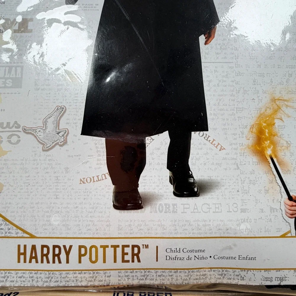Harry Potter Disguise Child Costume Gryffindor Hooded Robe Shirt Front Kids 4-6
