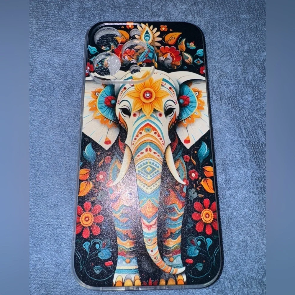 Iphone 15 pro max Colorful Elephant Phone Case