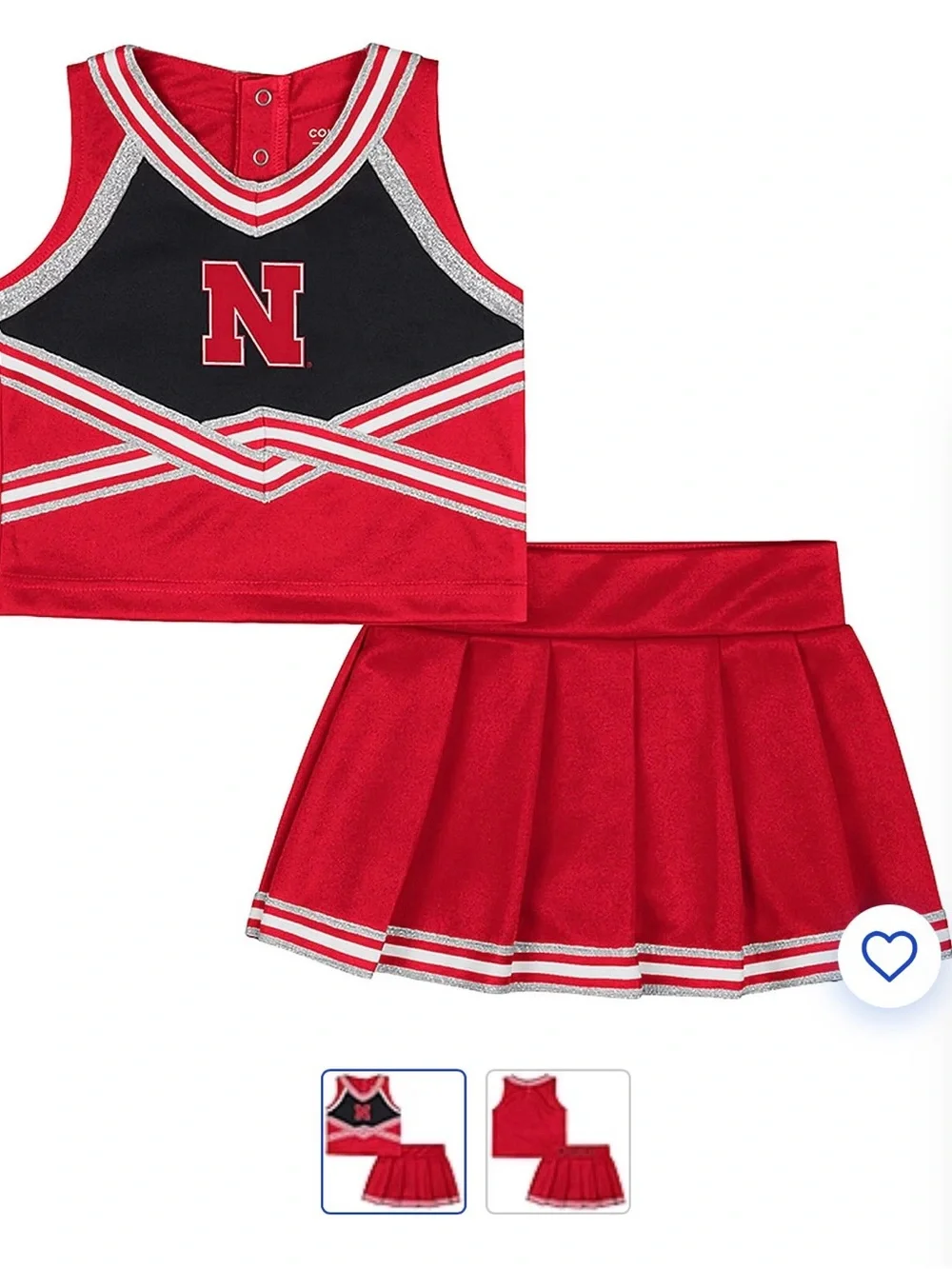 Toddler Nebraska Huskers Cheer Two-Piece Set With Pom Poms- 3T