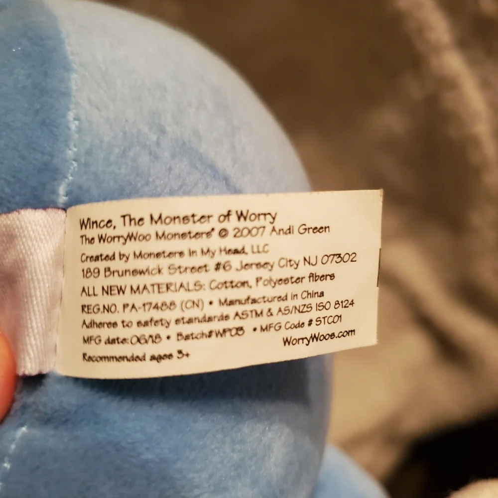 Worry Woo Monsters Wince The Monster of Worry Plush Stuffed Animal 12