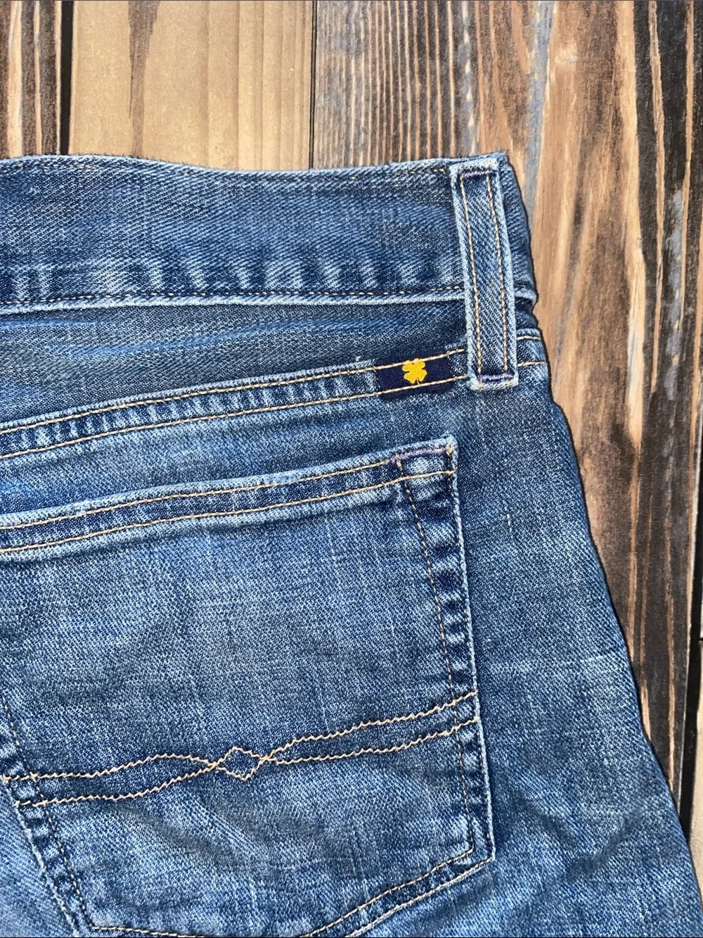 Lucky Brand Mid-Blue Distressed Denim Cutoff Shorts