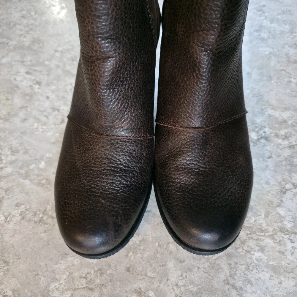 SOREL Womens Boots 9.5 Joan Of Artic Wedge Booties Brown Leather