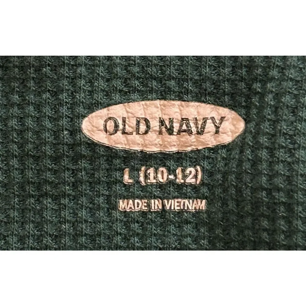 Old Navy Boys Size Large Long Sleeve Waffle Knit Tops Shirt Bear