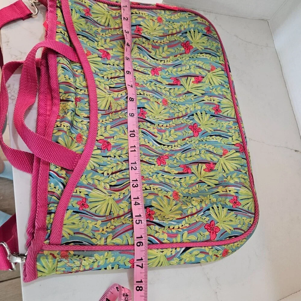 Lilly Pulitzer Neoprene Laptop Tote Satchel Messenger Bag 11
