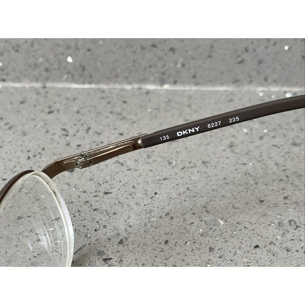 DKNY 6227 2225 50 18 135 Eyeglasses Frames Only Half Rim Flex Hinges brown Italy