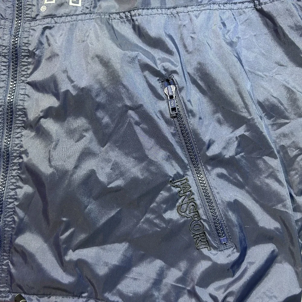 Vintage 90s JanSport Penn State Windbreaker Jacket Size Large Navy Spell Out PSU