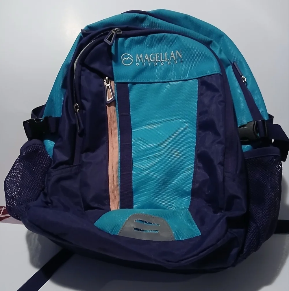 Magellan Outdoors Blue and Purple Backpack with Structured Design. Very Nice!!