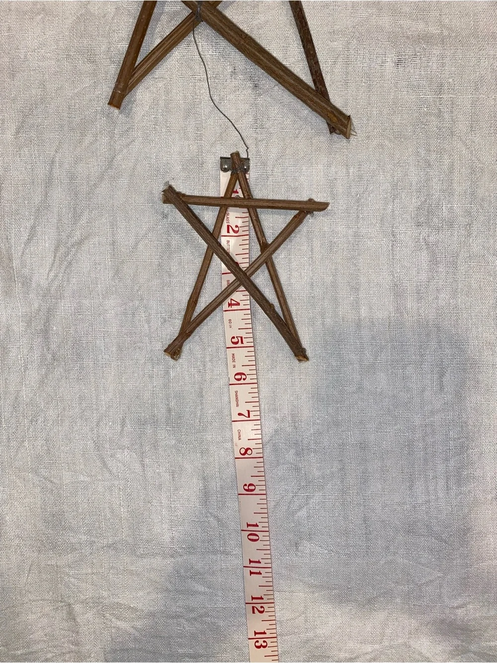 Rustic Brown Twig Star Wall Hanging - Home Wall Decor set of 3 stars