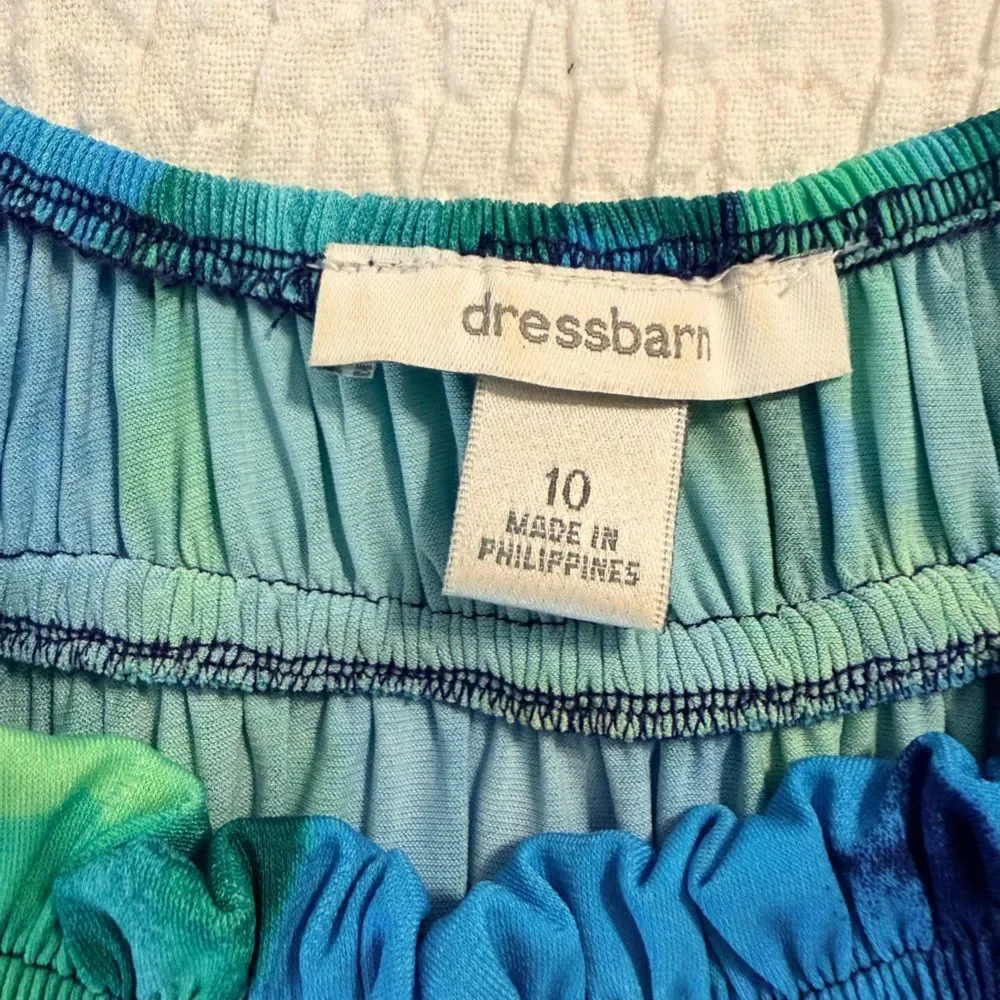 Dressbarn Vibrant Blue and Green Maxi Dress