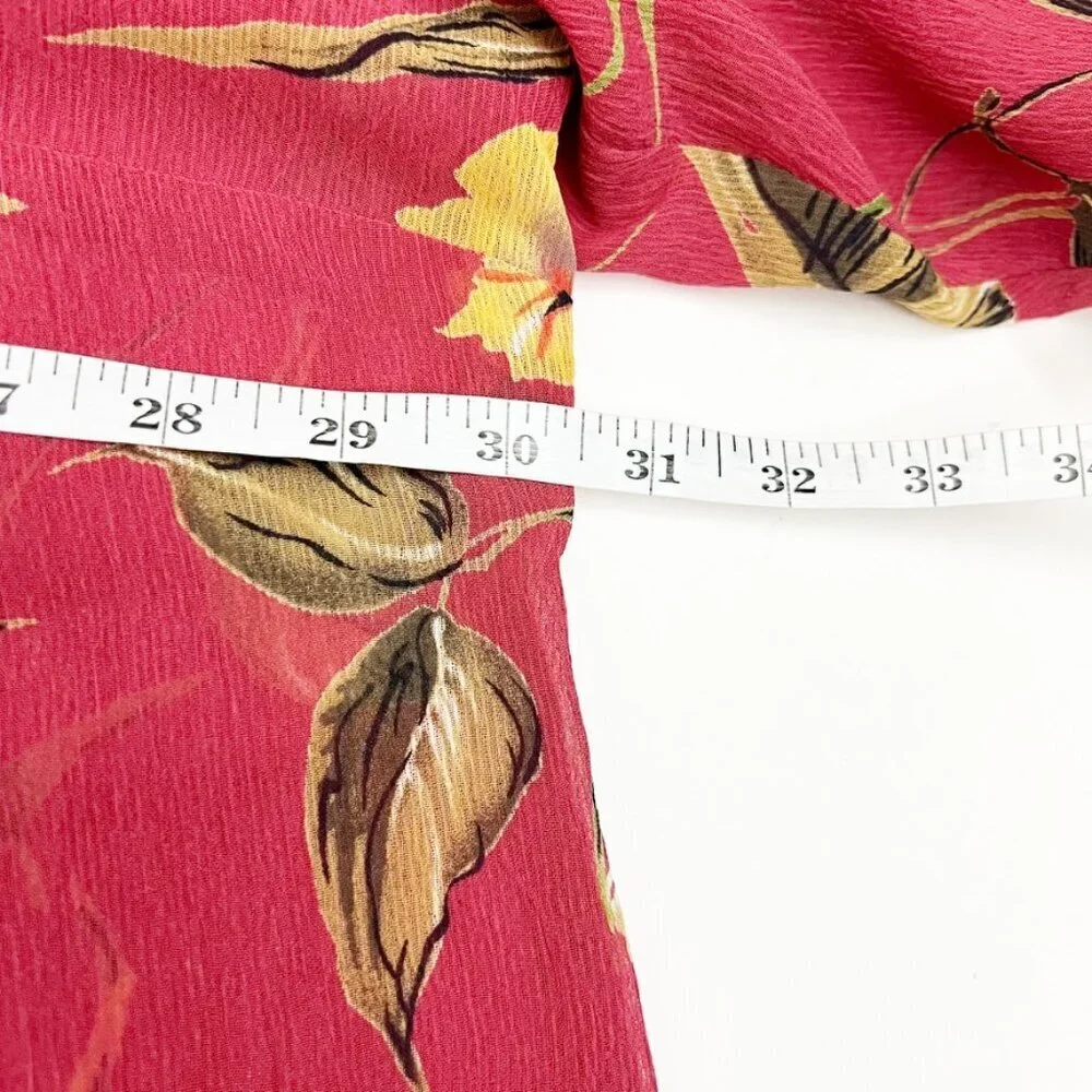 No Brand Cover-Up Button Front Over-Sized Vibrant Floral Print Salmon Yellow OS