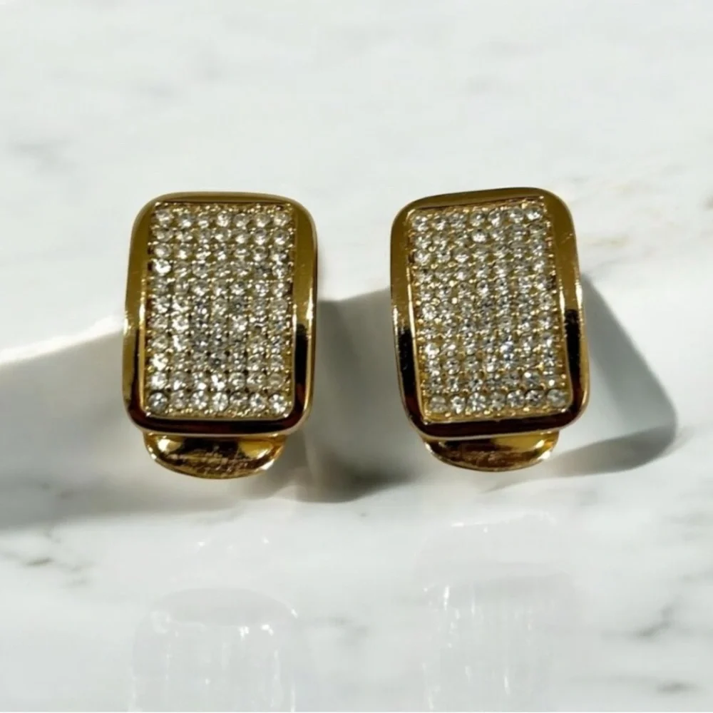 Dior Crystal Square Earrings -Preloved