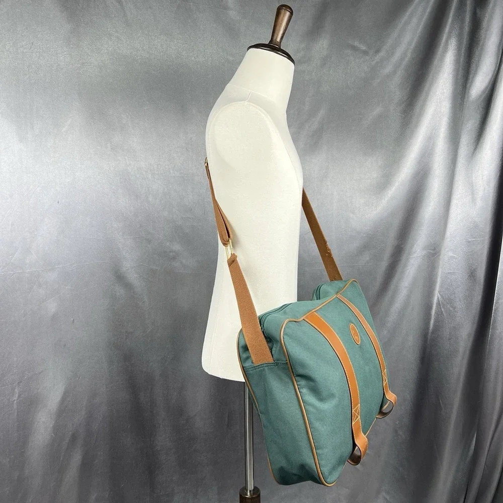 Polo Ralph Lauren Mens Bag Green Satchel Messenger Crossbody Travel Vintage 90s
